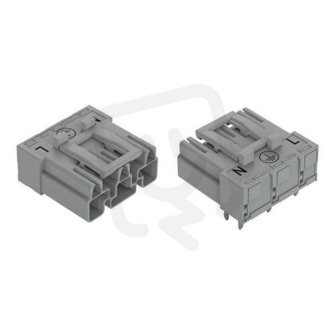 Konektor na desky plošných spojů, úhlové, 3pól., šedá