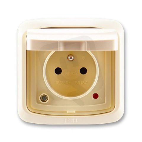 ABB Tango 5598A-2999C Zásuvka jednonás. s víčkem,s ochranou před přepětím,IP44