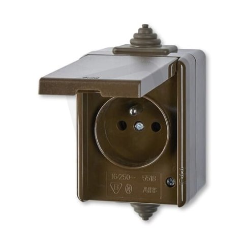 ABB Praktik 5518-2969 H Zásuvka jednonásobná,pro průběžnou montáž,IP44