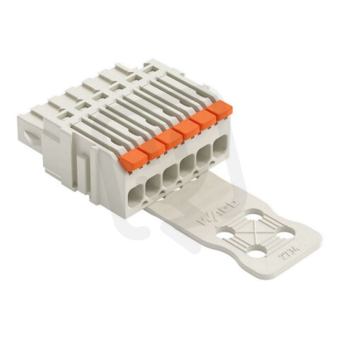 1vodičová pružinová svorkovnice, Páčka, Push-in CAGE CLAMP, Světle šedá