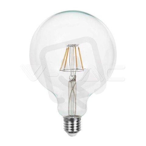 LED Bulb 6W Filament E27 G125 Clear Cover 3000K, VT-1983-N V-TAC SKU214304
