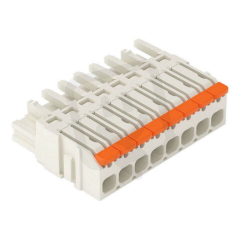 1vodičová pružinová svorkovnice, Páčka, Push-in CAGE CLAMP, Světle šedá