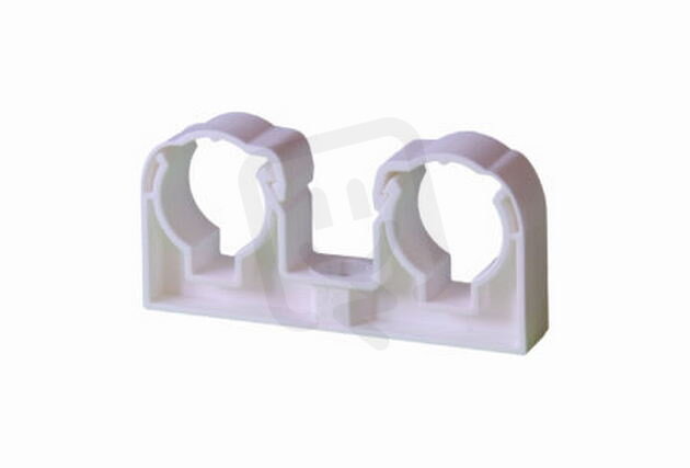 Příchytka dvojitá se třmenem 2x25mm bílá UNI KOŇAŘÍK 13401625
