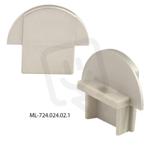 Koncovka pro VR s otvorem, stříbrná barva, 1 ks MCLED ML-762.024.02.1