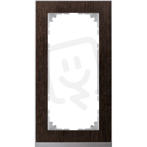 Rámeček, Merten M-Pure Decor, dvojnásobný bez středového můstku, Wenge/Aluminium