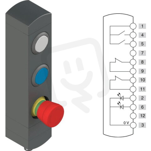 Ovládací jednotka BN 3 prvky (konfigurace A84) Konektor M12,12 pólů, IP65