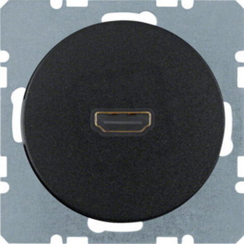 Zásuvka, HDMI, Berker R.1/R.3, černá, lesk HAGER WLF4379BG