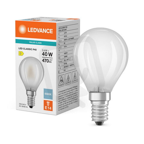 Světelný zdroj LED CLASSIC P V 3.4W 865 Frosted E14 LEDVANCE 4099854785306