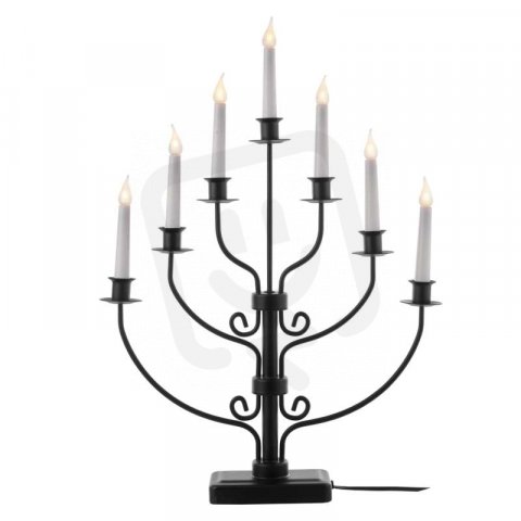 7LED CANDLE ST.MET.BL WW