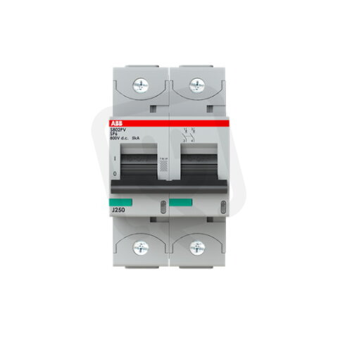 ABB S802PV-SP6 2P jistič pro fotovoltaiku s klecovou svorkou 6A 5kA 800V DC