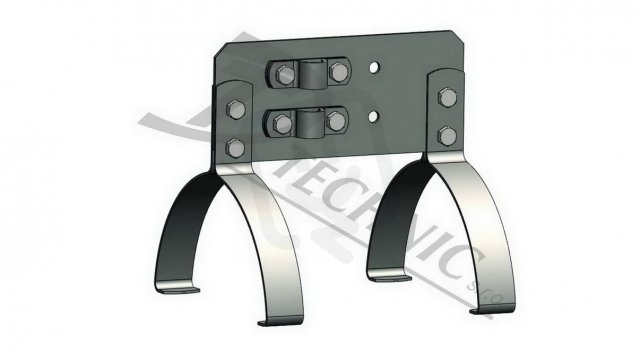 PJT 15 b plech Podpěra jím. tyče d16 na hřebenáče - 2 podpěry - 200-230 mm