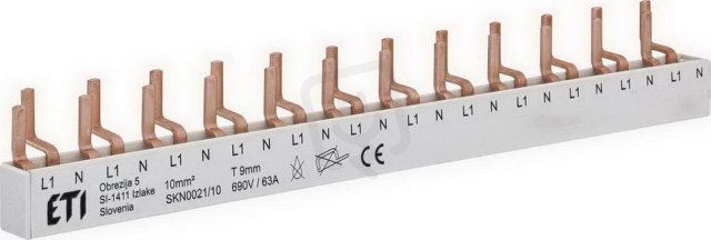 Propojovací lišta SKN0021/10 1+Np 12M 63A 10mm2 SKN ETI 002921150