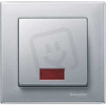 Merten Kryt spínače s otvorem pro popisek System M Aluminium SCHNEIDER MTN433860