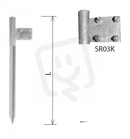 Zemnící tyč 'T' profil se svorkou SR03K ZTT 1 + SR 03 K Kovoblesk 21159