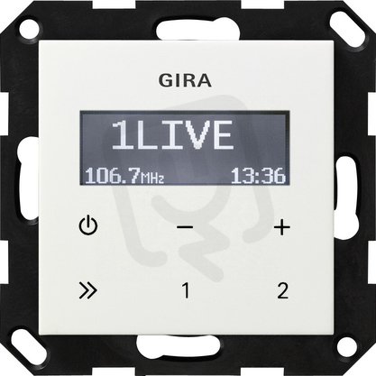 Rádio pod omítku RDS bez reproduktoru System 55 čistě bílá GIRA 228403