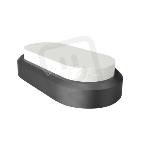 8W Rectangle Oval Dome Light Black Body Warm White IP54, VT-8038 V-TAC SKU1308