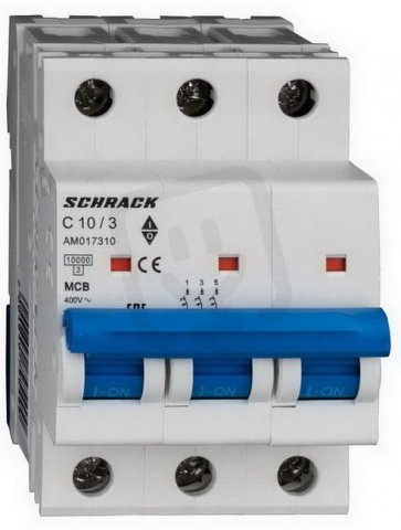 Instalační jistič AMPARO 10kA, C 10A, 3P SCHRACK AM017310--