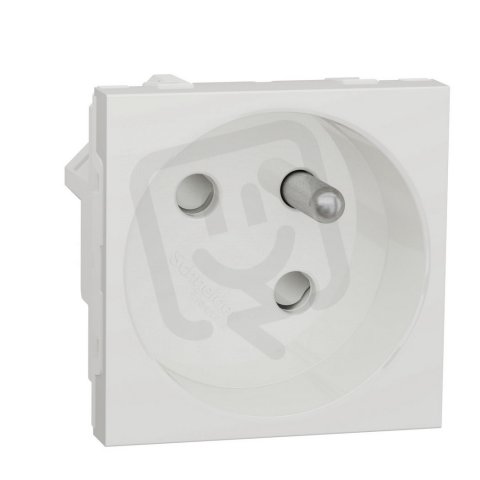 Zásuvka NOVÁ UNICA 45o 250V/16A 2P+E, clonky, bezšroubová, Bílá