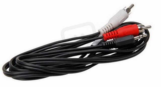 Jack konektor 3,5 mm - 2 x Chinch kabel, černý KOPP 33366835
