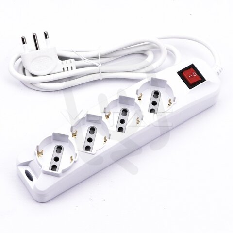 1,5m extension socket W/1 switch (polyba