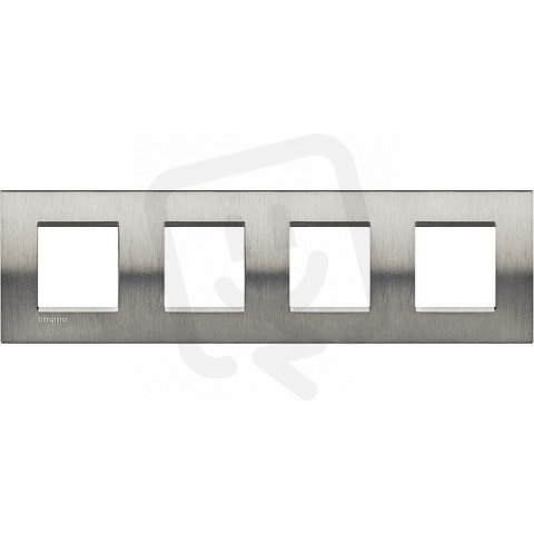 BTICINO LIVINGLIGHT RÁMEČEK HRANATÝ 2+2+2+2MODULOVÝ BROUŠENÁ OCEL LNA4802M4ACS