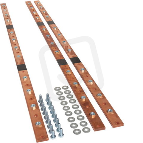 Cu sběrna 40x10mm, 1495mm, pro 6 polí, 3ks včetně šroubů HAGER UM12K