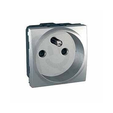 Unica Zásuvka 230V/16A, 2P+PE clonky, šroubová, Aluminium SCHNEIDER MGU3.039.30