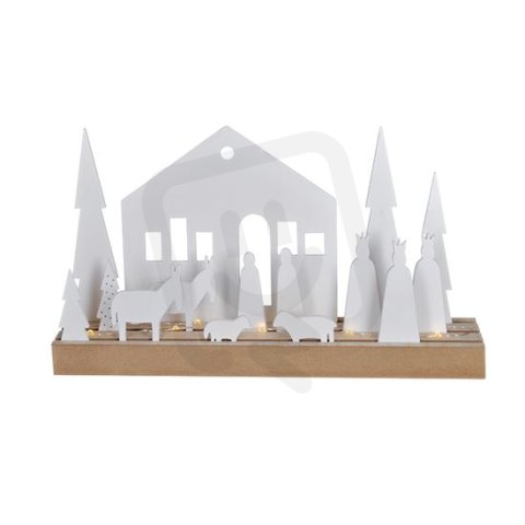 LED modulární zimní vesnička, 15x prvků, 10x LED, 2x AAA SOLIGHT 1V253