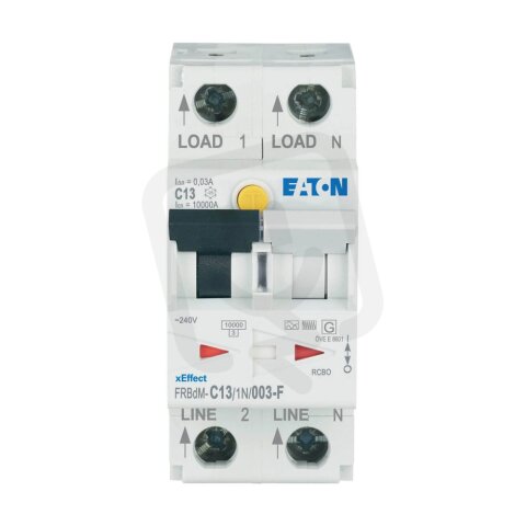 Digitální chránič s jističem 10kA FRBdM-C13/1N/003-F char C 1+N-pól 13A 0,03A