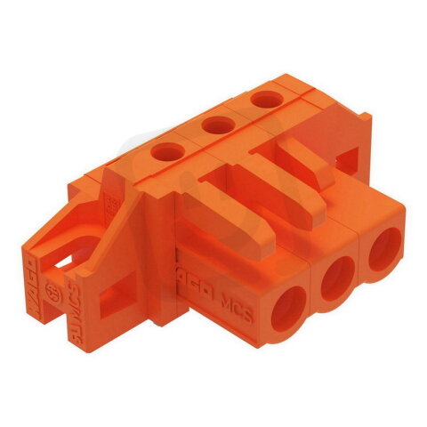 Pružinová svorkovnice THT úhlová 5,08 mm oranžová 3pól. WAGO 232-263/031-000