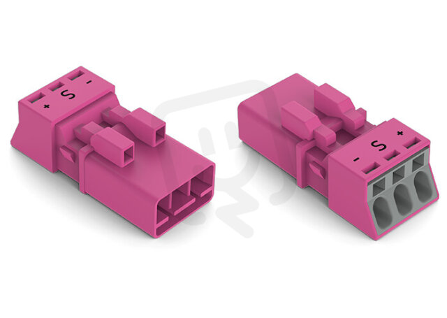 Zástrčka 3pól. Kód. B Růžová WAGO 890-293/082-000