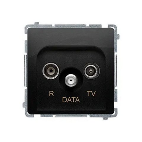 Anténní zásuvka R-TV-DATA útlum:10dB černá matná :3015 KONTAKT SIMON BMAD.01/49