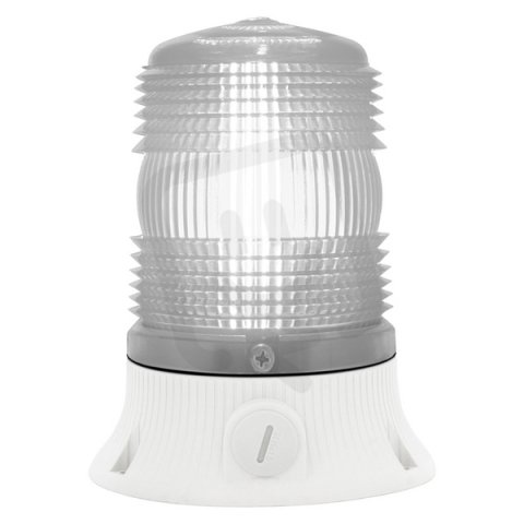 Maják zábleskový MINIFLASH X 240V, AC, IP54, čirá, světle šedá, základna plochá