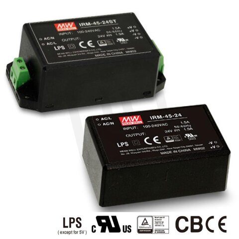 Miniaturní spínaný zdroj 45W 15V MEAN WELL IRM-45-15ST