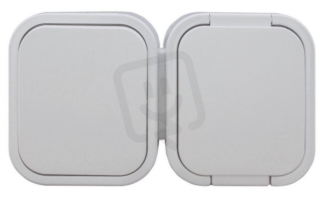 GWN-B2 zásuvka jednonásobná 2p+Z s víčkem + spínač IP44 bílá ABEX 9001583