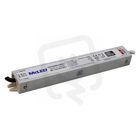 Napájecí zdroj 40W, DC24V/1,67A, IP67, hliníkové provedení MCLED ML-732.037.45.1