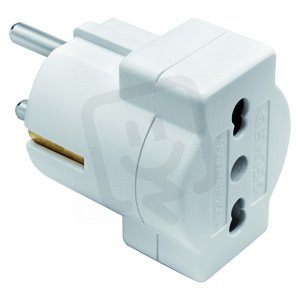 Gewiss GW28415  Adaptér IT/DE 2pól.+E 16A/16A dual, bílá