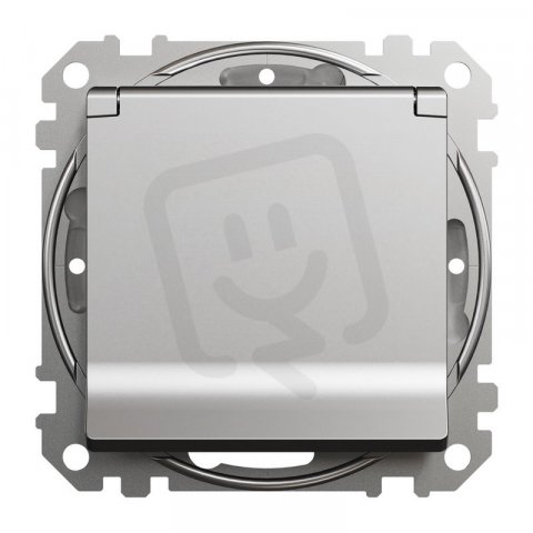 Sedna D/E Zásuvka 230V 16A IP44 šroubová, Leštěný Hliník SCHNEIDER SDD270013