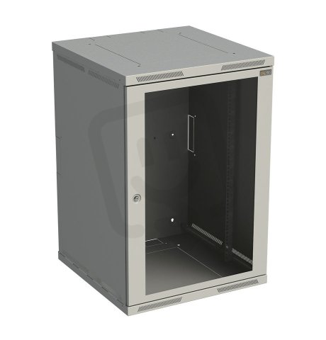 Rozvaděč nástěnný SENSA 18U 600mm, dveře sklo, RAL 7035 SOLARIX 83000289