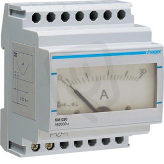 Ampérmetr analog. - přímé měření 0 - 30A HAGER SM030
