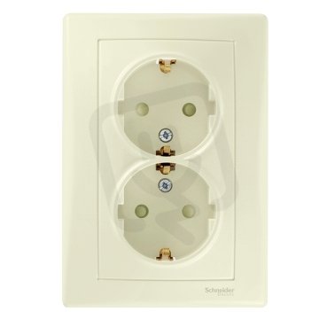 Sedna Zásuvka dvojnásobná Schuko 2x(2P+PE), clonky, Beige SCHNEIDER SDN3000447