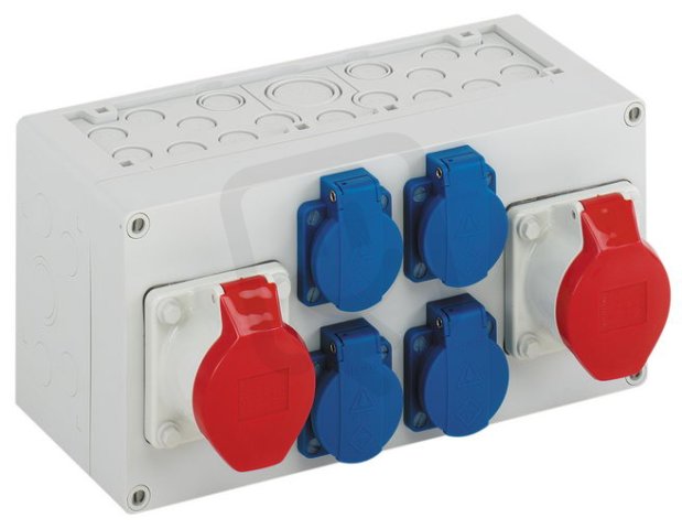 Zásuvková kombinace AKi 1-3S šedá IP44 IK08 300x150x132mm SPELSBERG 74113101