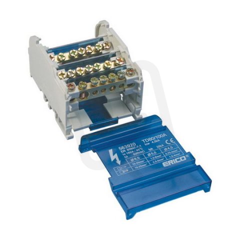Rozvodný blok čtyřpólový TD80/100A, 563920 ERICO TD 80/100 A 563920