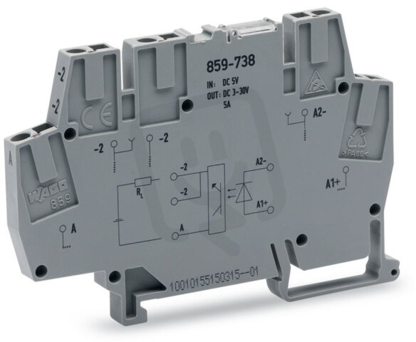 859-738 Modul s optočlenem DC 5 V, Šedá