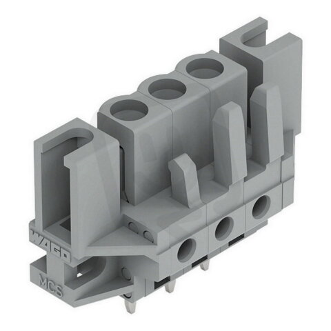 Pružinová svorkovnice THT rovná 5 mm šedá 3pól. WAGO 232-133/047-000