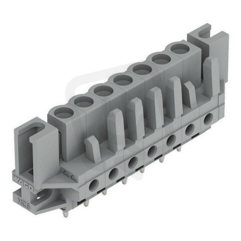 Pružinová svorkovnice THT rovná 5 mm šedá 7pól. WAGO 232-137/047-000