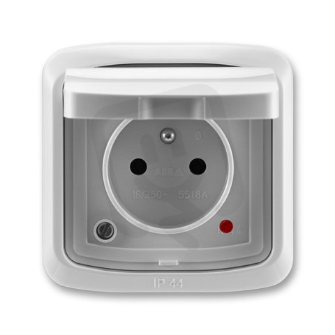 ABB Tango 5598A-2999S Zásuvka jednonás. s víčkem,s ochranou před přepětím,IP44