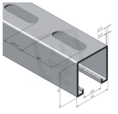 Nosník ST 41x41x6000mm 2.0, pozink KOŇAŘÍK 32714165