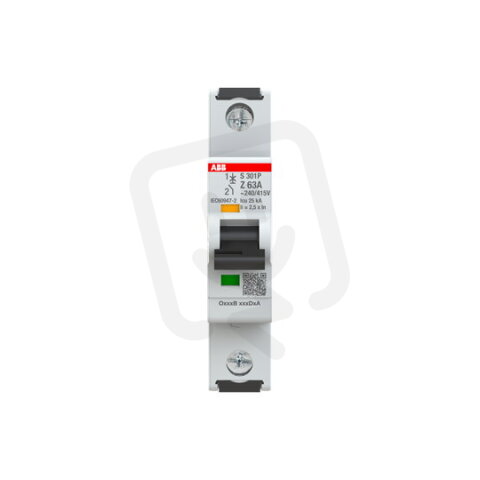S301P-Z63 1 fázový jistič 63 A char. Z 25kA ABB 2CDS381001R0608