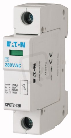 SPCT2-335/1 Svodič přepětí třídy T2 (II C) modulový 1pól Un=335V Eaton 167598